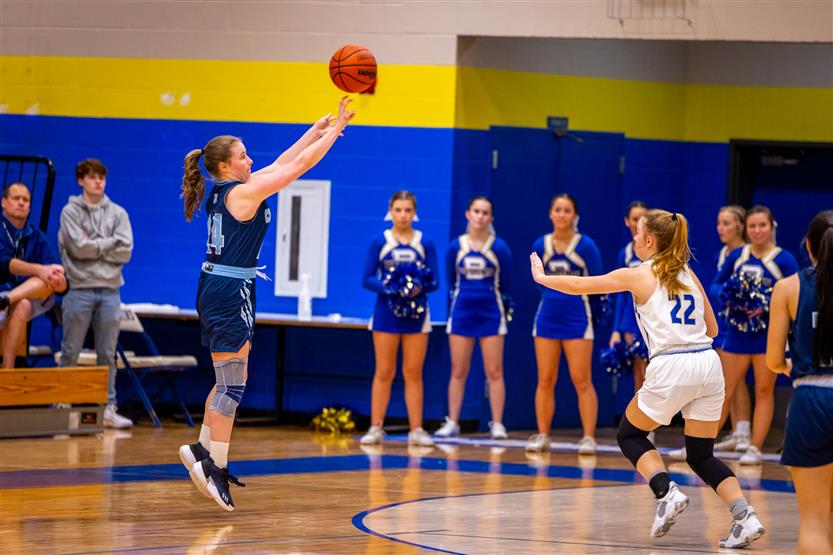 Students playing basketball